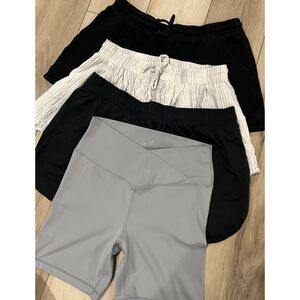 4 pcs Shorts Bundle XL Comfy Biker Striped Flowy Black Athletic Clothing Lot